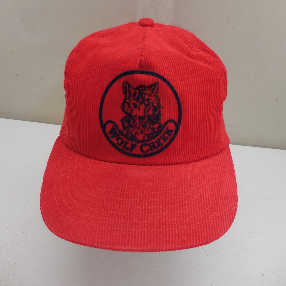 Vintage Wolf Creek Ski Resort Red Corduroy Snapback Hat Cash's USA Trucker Cap